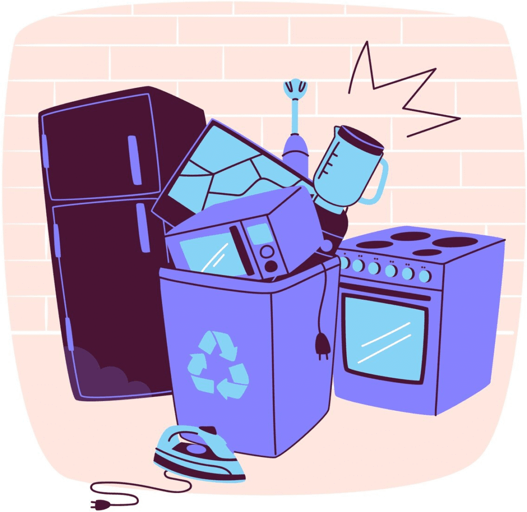 junk stacked in a house
