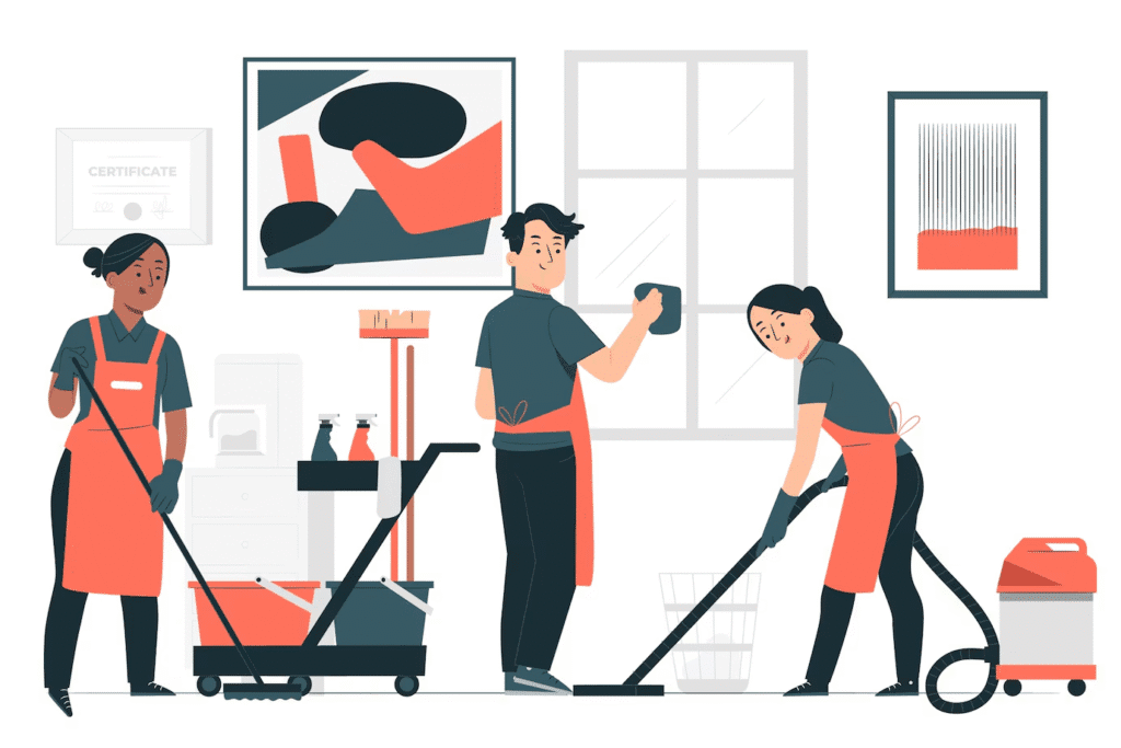 workers Cleaning a Property